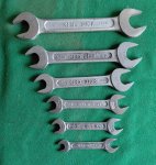 KING DICK VINTAGE WHITWORTH SIZE O E SPANNER SET 1/8 - 1/2W