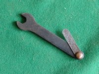 VINTAGE MORRIS / MG 1/8W SPANNER WITH GAUGE VINTAGE MORRIS / MG 1/8W SPANNER WITH GAUGE