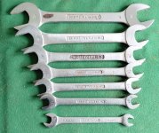 GORDON WHITWORTH SPANNERS SET 1/8 TO 9/16W
